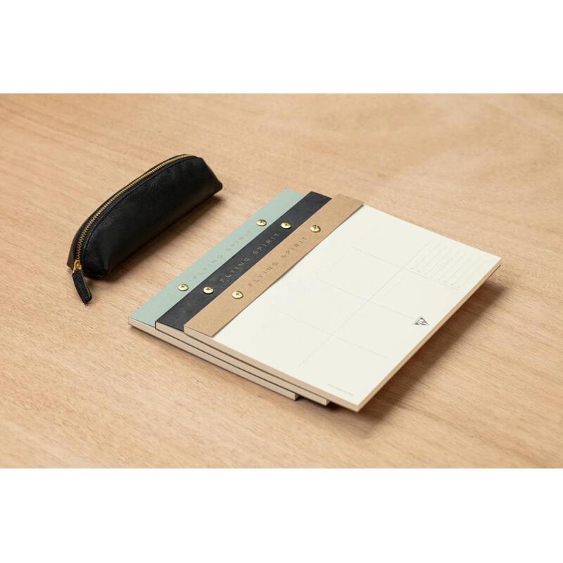 Flying Spirit Kraft bloc planner à rivets 24x17cm 60 feuillets imprimés détachables. - Kraft