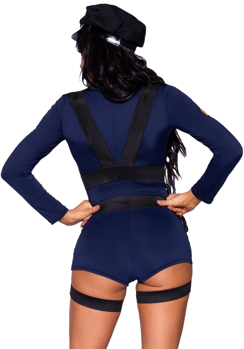 Politie Pak Blauw Dames Bodysuit Leg Avenue