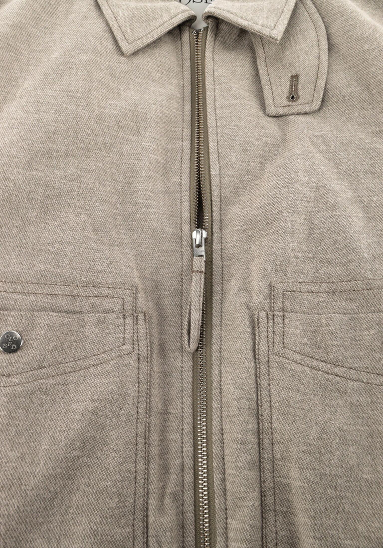 taupe closed jack zipped jacket