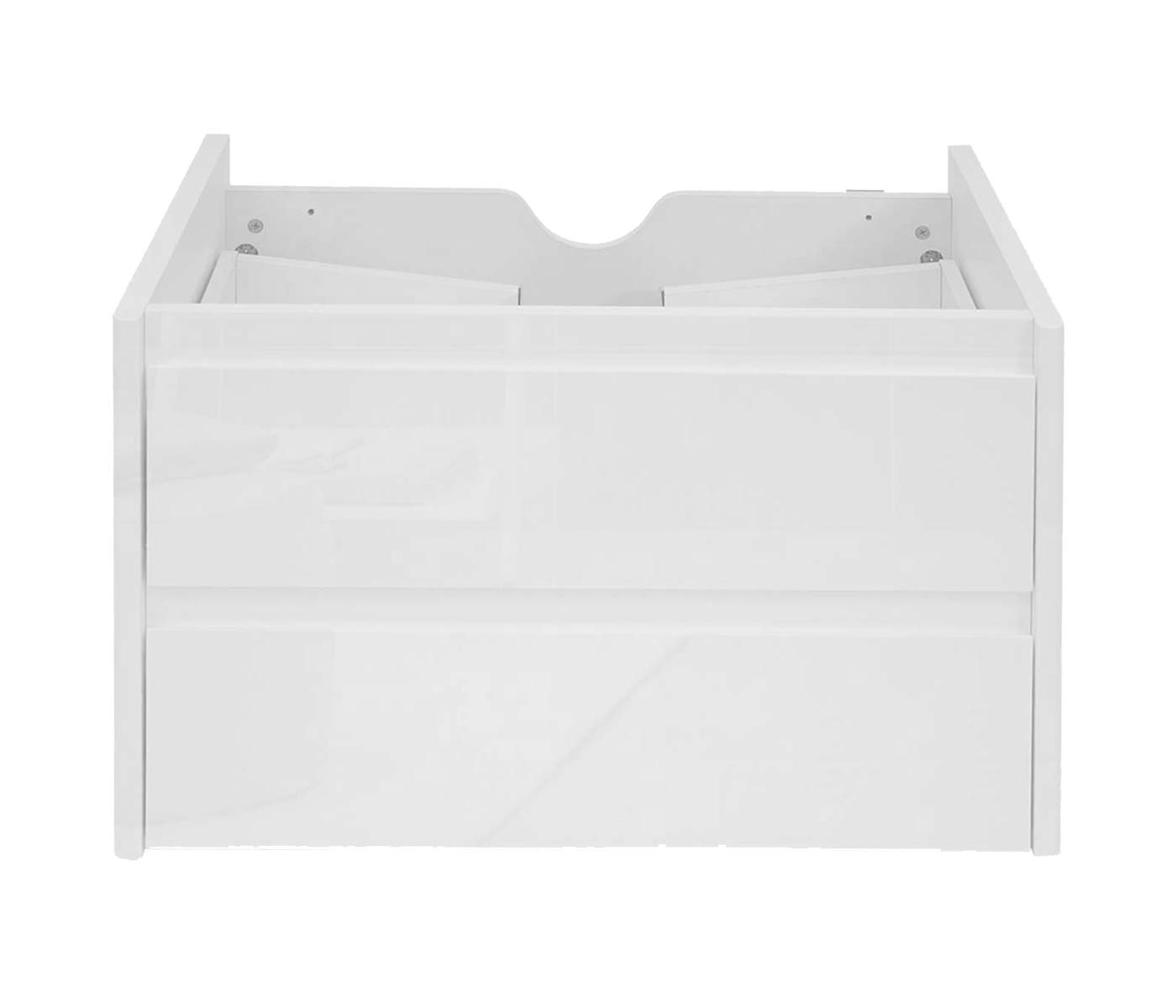 Waschbeckenunterschrank MCW-B19, Waschtischunterschrank Waschtisch Badezimmer, hochglanz Soft-Close 50x60cm ~ weiß