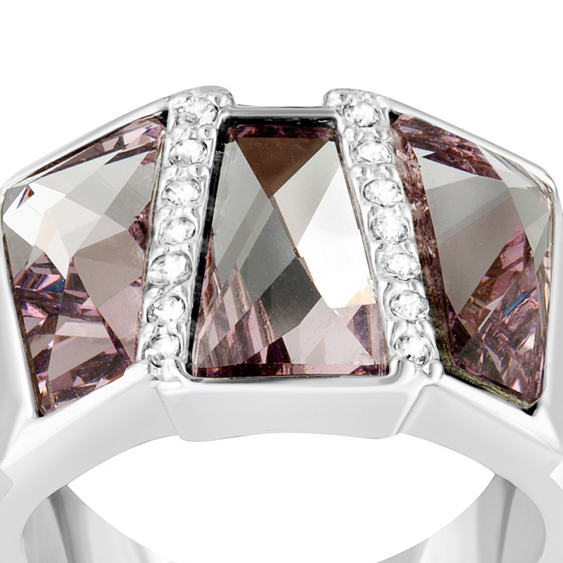 Bague Rectangle orné de cristaux de Swarovski Rose