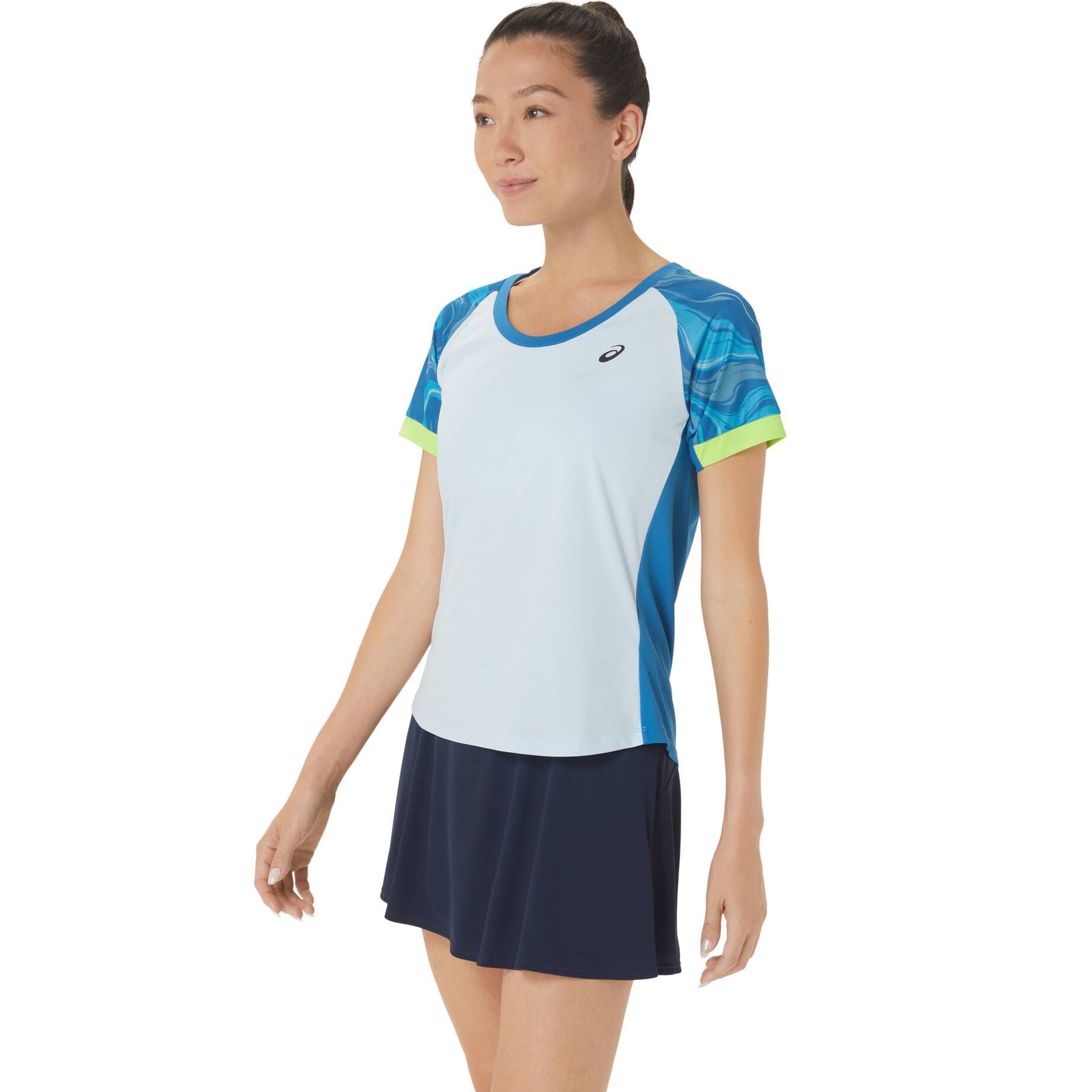 Asics| Damen Tennisshirt COURT GRAPHIC SHORT SLEEVE TOP