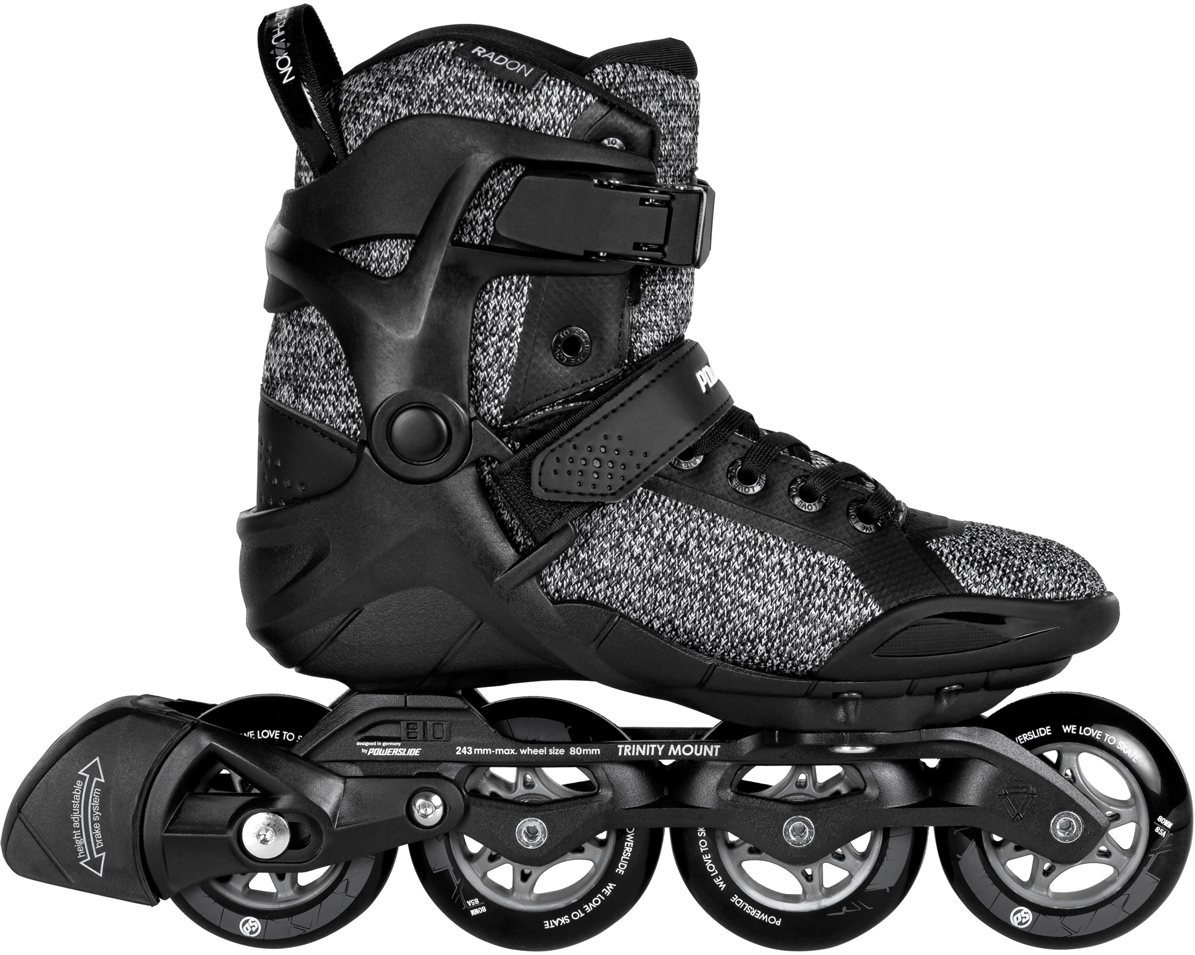 Powerslide Inlineskates »Phuzion Radon Black White 80«