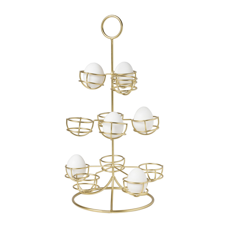 Etagere voor eieren - goud - 22x22x40,5 cm
