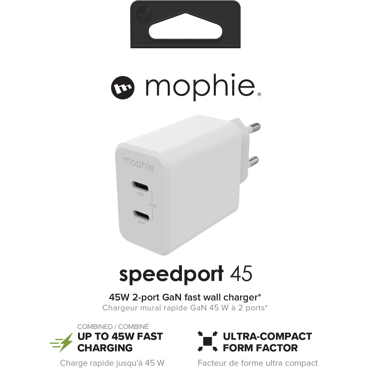 Mophie Speedport 45W GaN vegglader