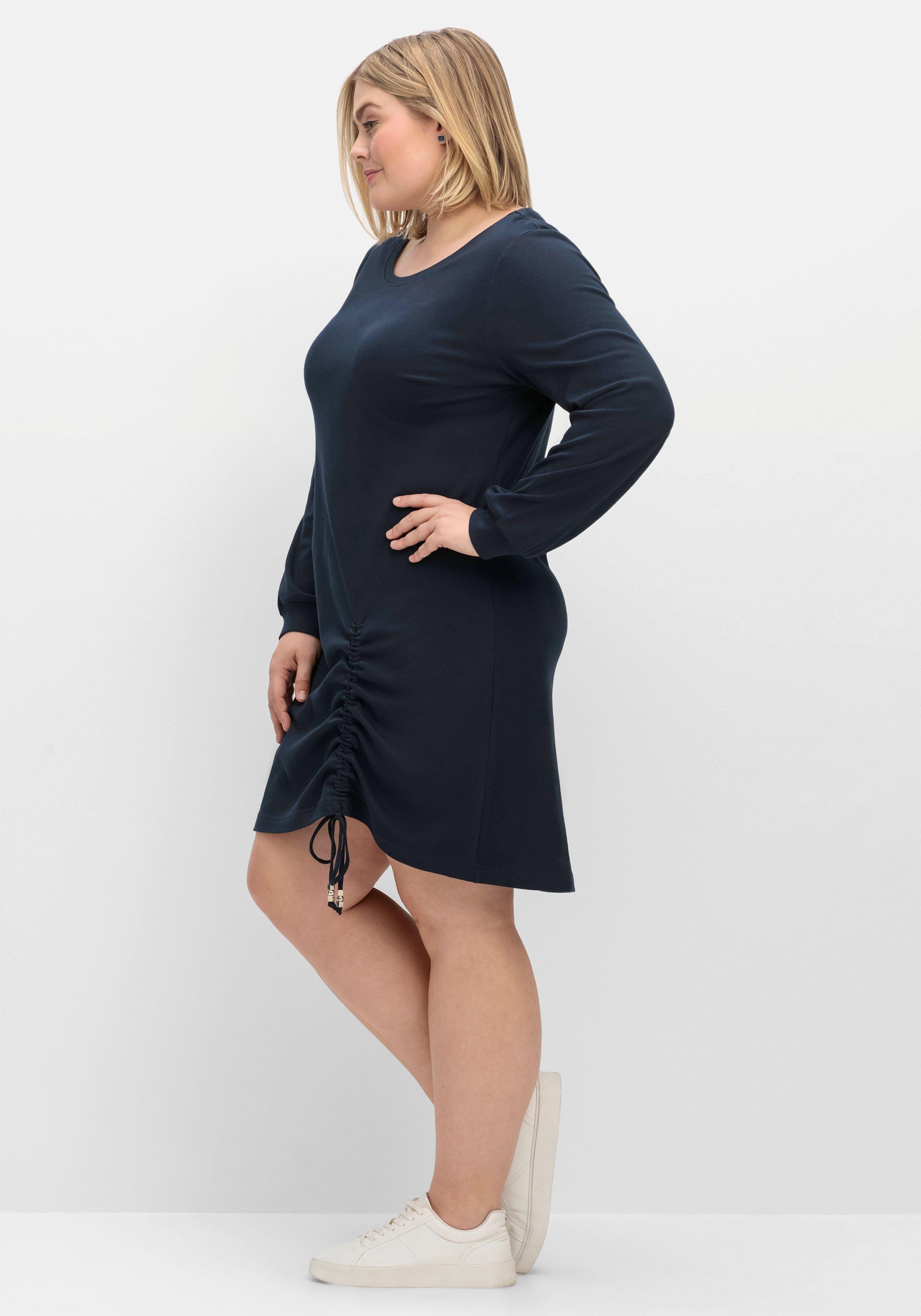 Kurzes Shirtkleid mit Tunnelzug am Saum