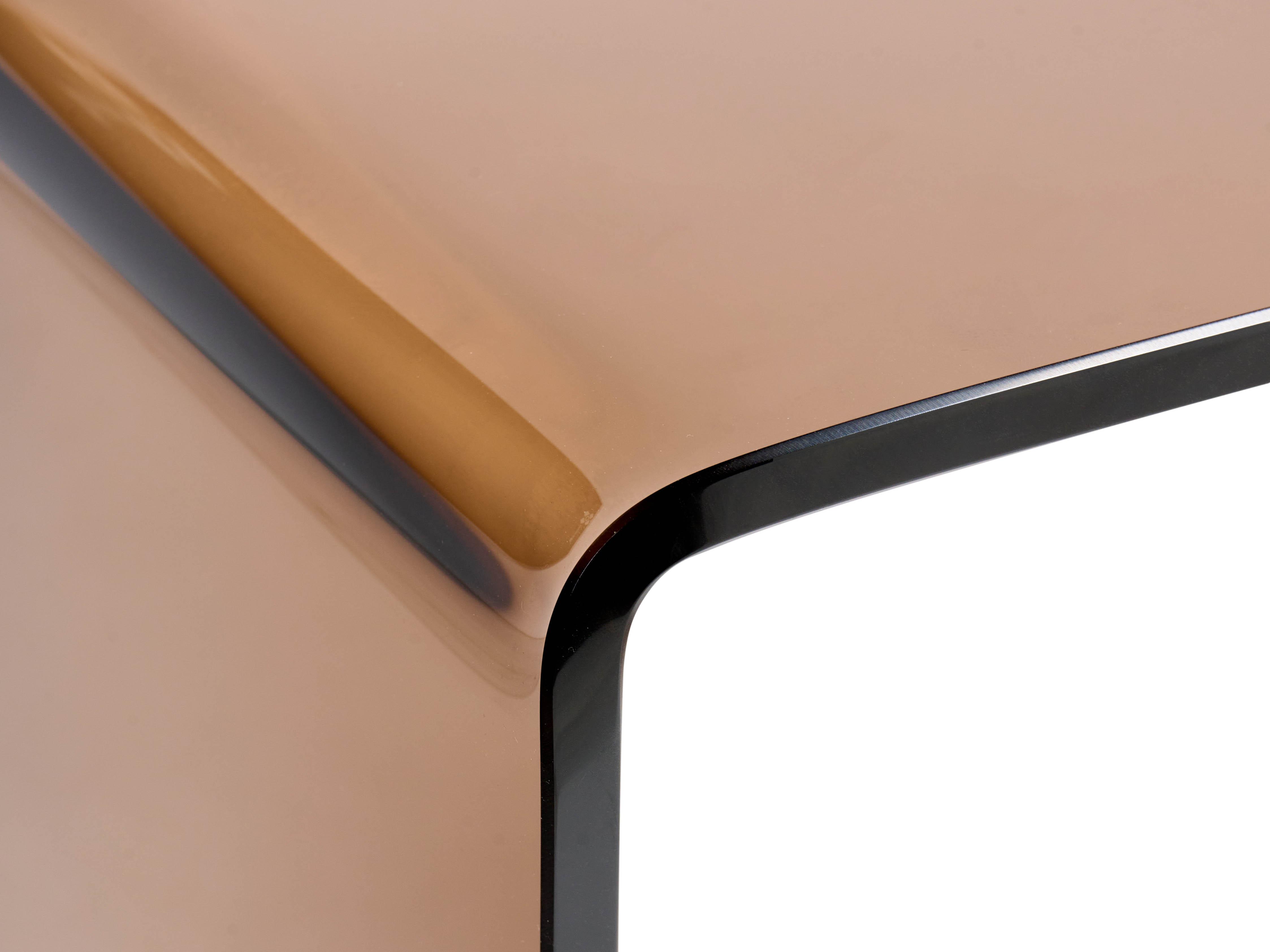 Salontafel KENDALL Veiligheidsglas Bruin