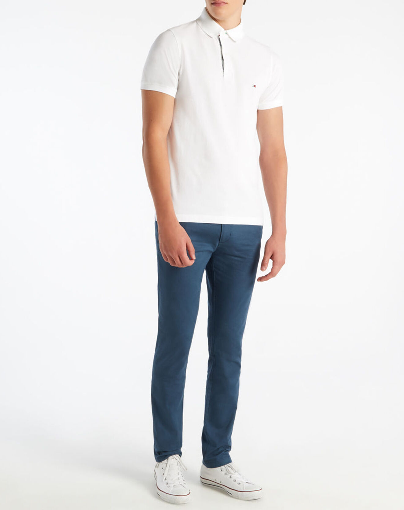 Tommy Hilfiger Polo col Gorg imprimé blanc