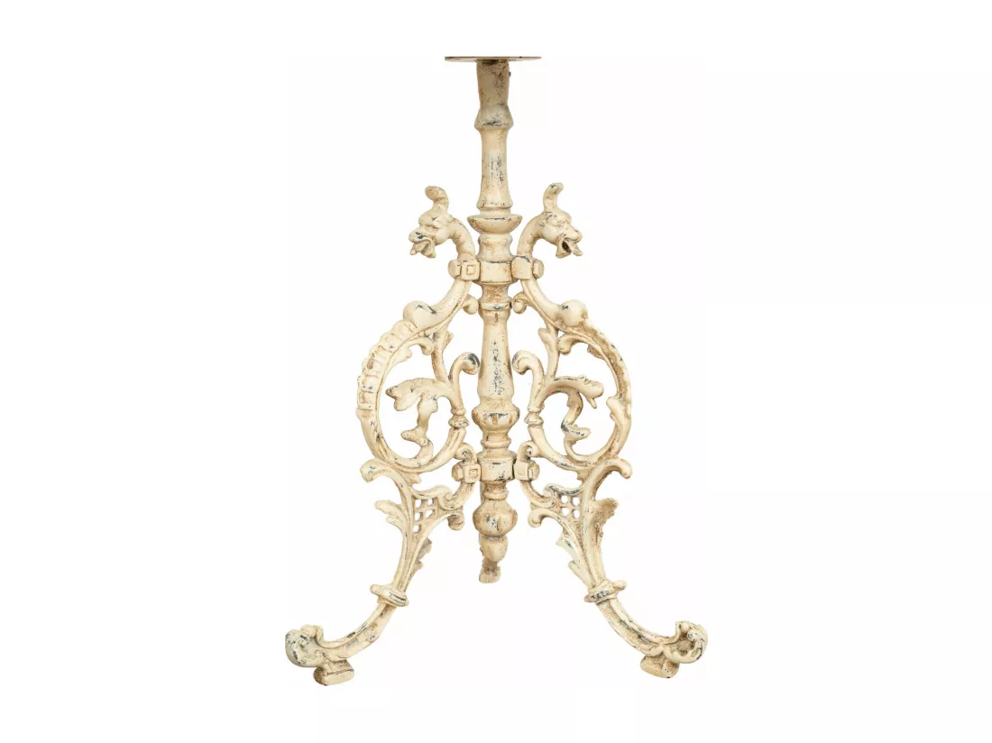 BISCOTTINI Support de Pot de Fleurs - Fonte avec Finition Argent Antique - Porte-Plante - Pot d'Intérieur et d'Extérieur - Jardinière - Jardin - Salon - Salle à Manger - Présentoir - Décoratif - 35x35x54cm