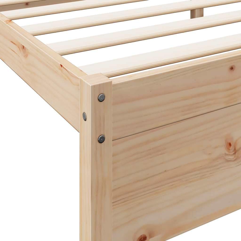 vidaXL Massivholzbett mit Regal ohne Matratze 140x200 cm Kiefernholz, Holzbett mit Regal, Massivholzbett mit Regal, Bett, Holzbett mit Bücherregal