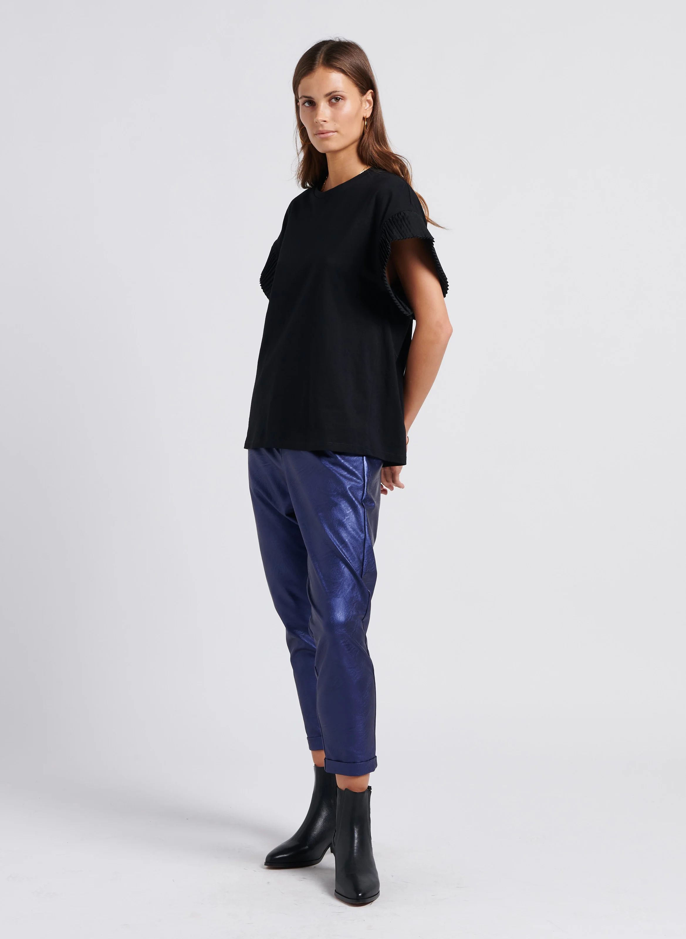 VICTOIRE - Bottines à talons en cuir| Noir