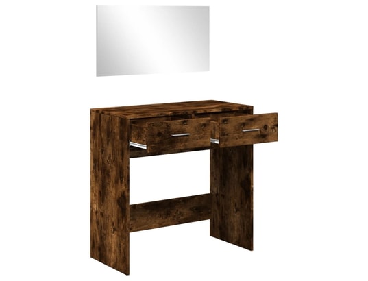 VIDAXL - Coiffeuse avec miroir chêne fumé 80x39x80 cm