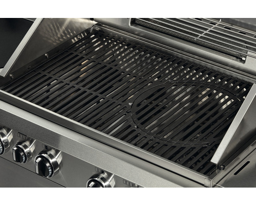 Enders Kansas II Pro 4 SIK Profi Turbo gasbarbecue, 153 x 64 x 118 cm, 4 branders + achterbrander + zijbrander, zilverkleurig, inclusief dekselthermometer, vetopvangbak, grillrooster, krachtige verwarmingszone, warmhoudrek, zijplateau.