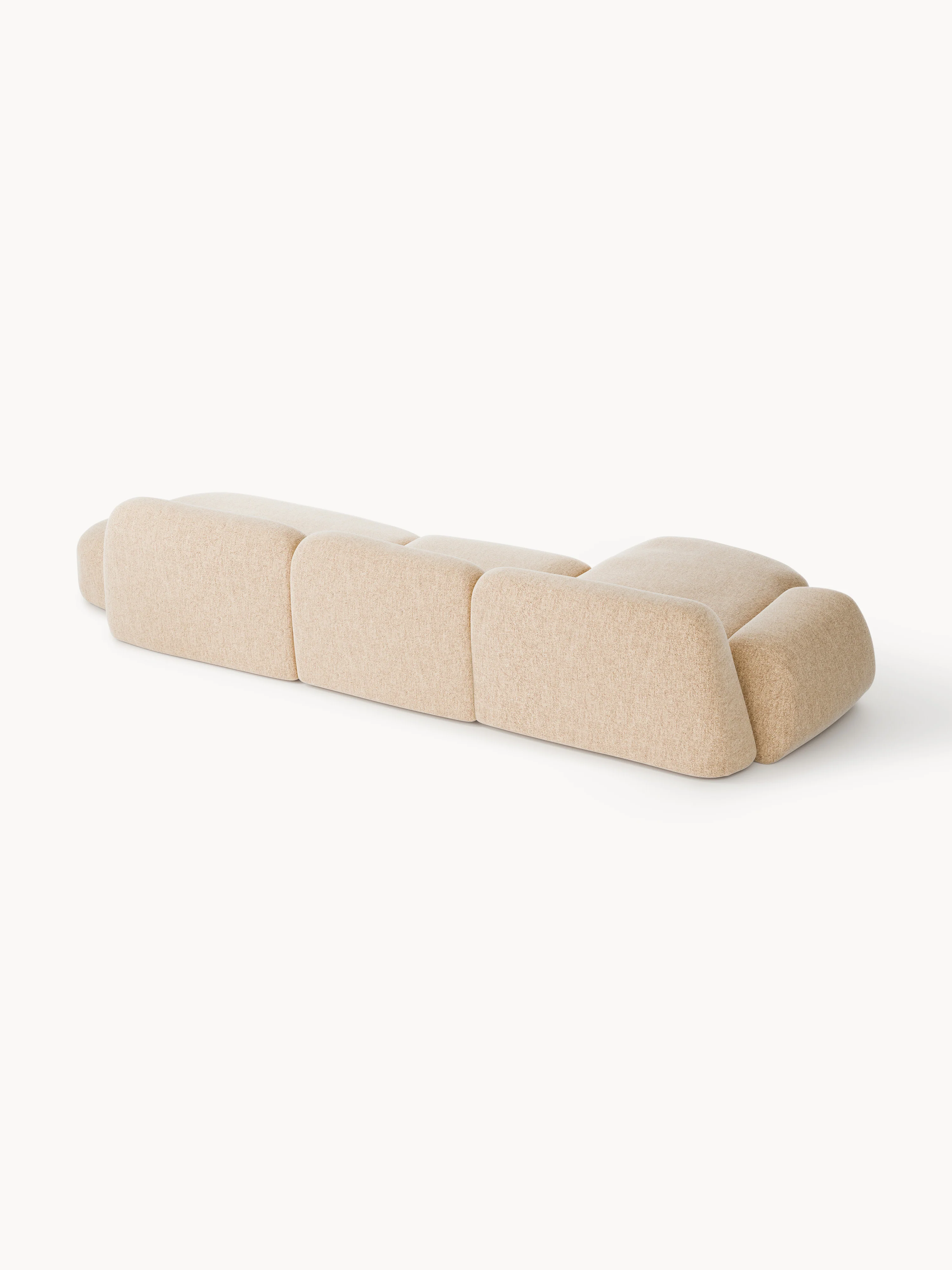 Modulaire bouclé hoekbank Wolke (4-zits) met chaise longue