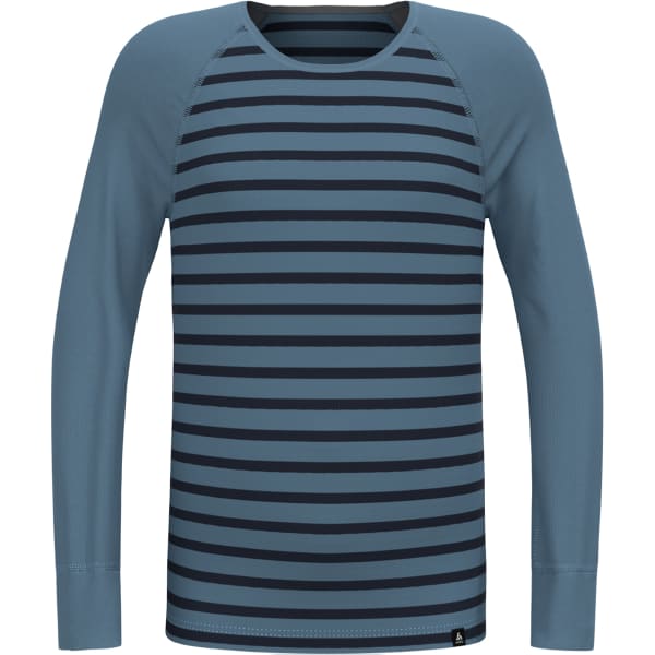 T-shirt thermique ODLO ACTIVE WARM KIDS STRIPES BL TOP CREW NECK L/S PROVINCIAL BLUE - DARK SAPPHIRE