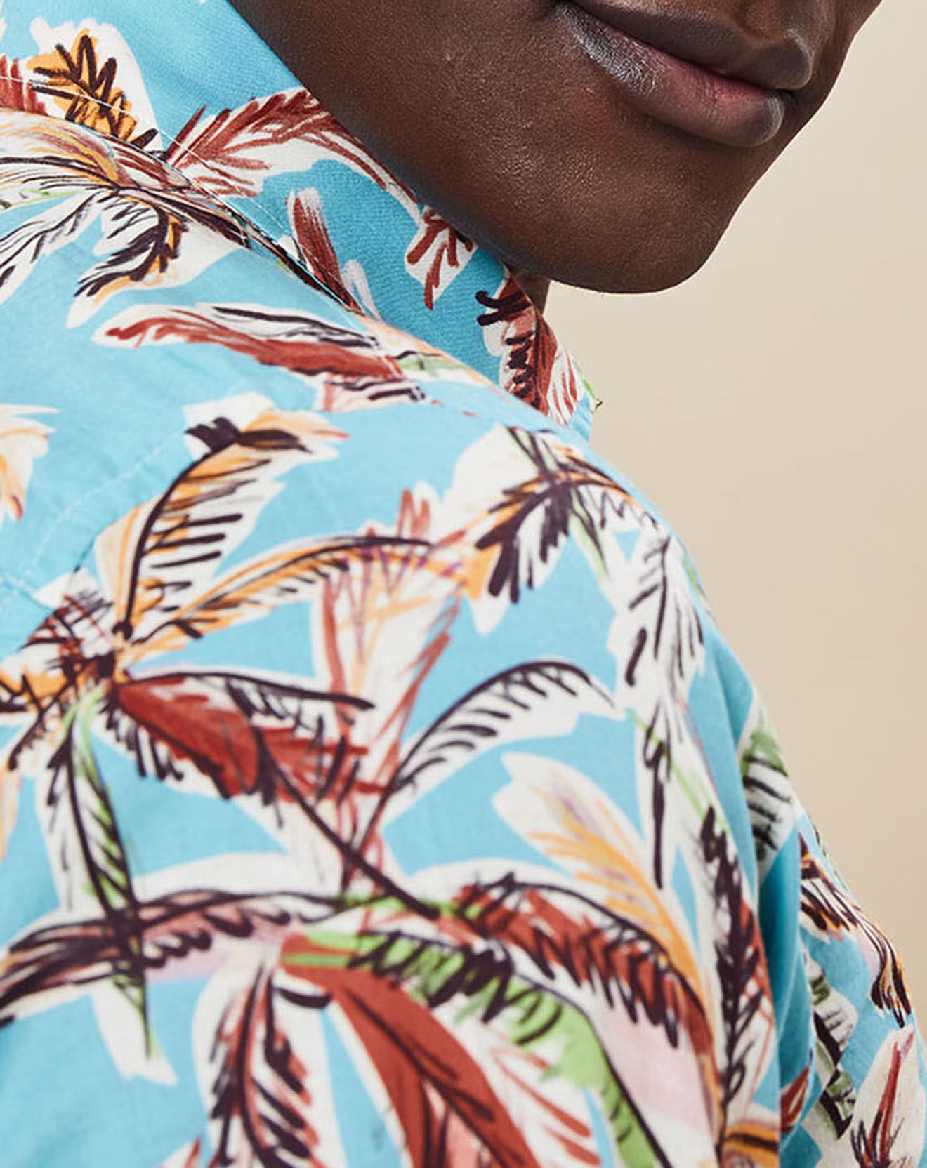Hartford Chemise Slim Fit Storm imprimée bleu aqua