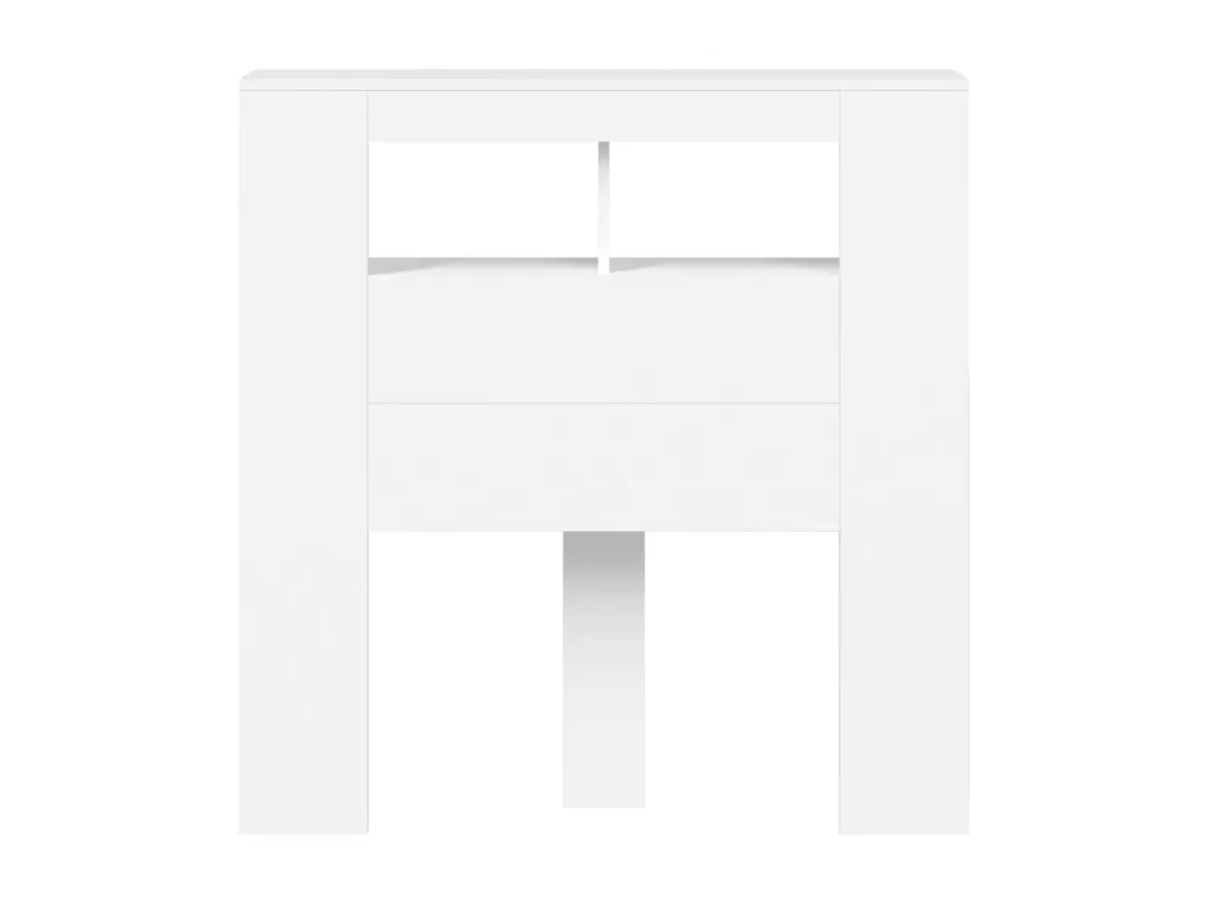 Tête de lit à LED blanc 100x18,5x103,5 cm bois d'ingénierie