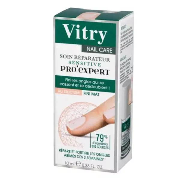 Tratamento Reparador para Unhas Sensíveis Vitry Nail Care Pro Expert com Acabamento Fosco 10ml