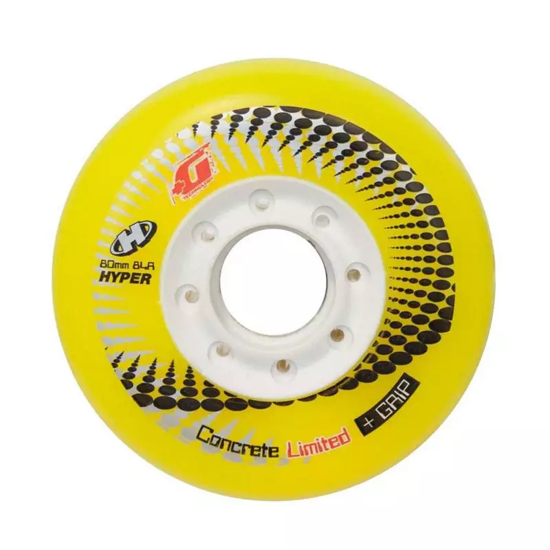 Roue de roller HYPER kit de 4 hyper concrete+g ltd 84a 80mm jaune