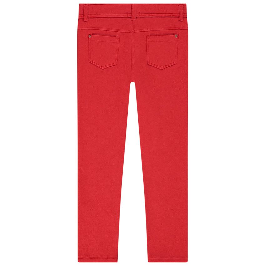 Pantalon skinny en molleton pour fille - Rouge