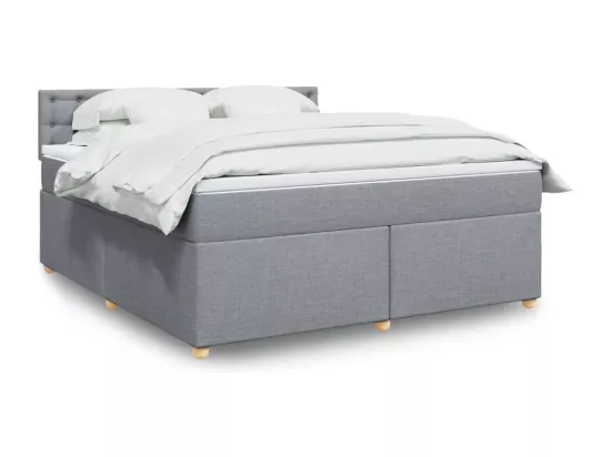 Sommier à lattes de lit avec matelas Gris clair 180x200cm Tissu