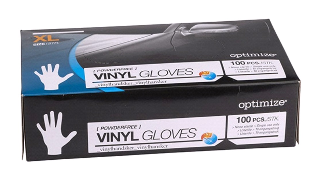 Engangshandsker Vinyl PF 100 stk. Str.XL