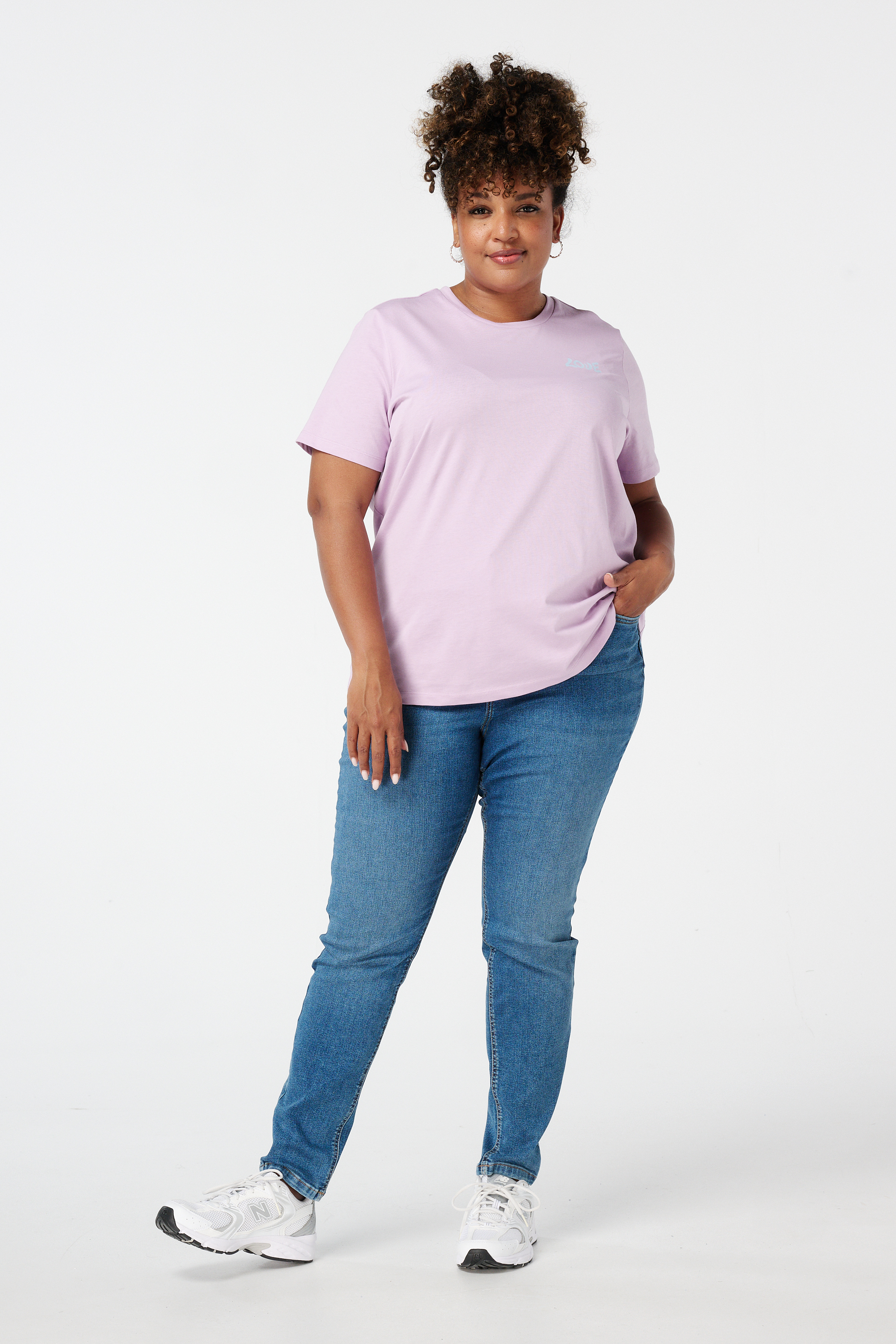 T-shirt met flowerprint Lila