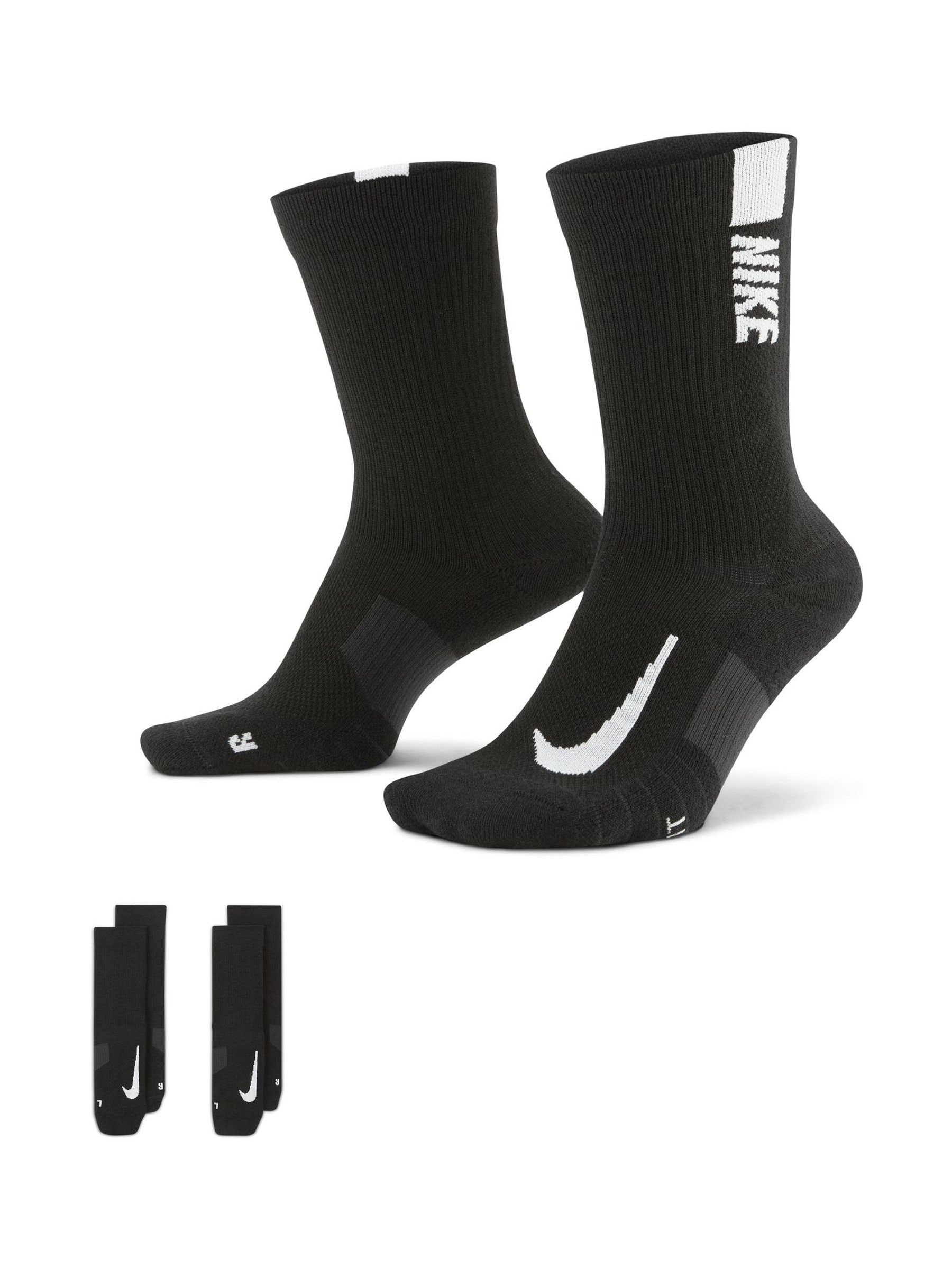 Zwart/wit - Nike Multiplier sokken met ronde hals - 2 Paar