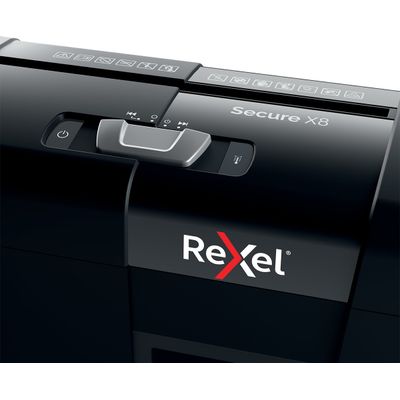 Rexel Secure X8 - destructeur de documents coupe croisée - 8 feuilles - Corbeille 14 litres
