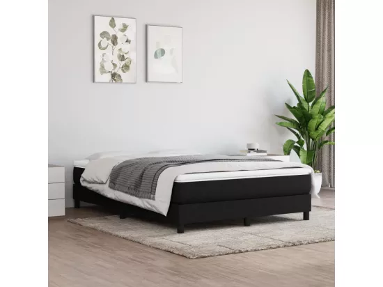 Sommier à lattes de lit Noir 140x190 cm Tissu