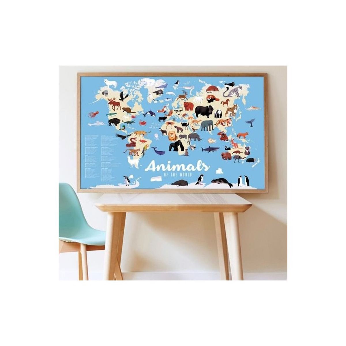 Poster en stickers animaux du monde Poppik