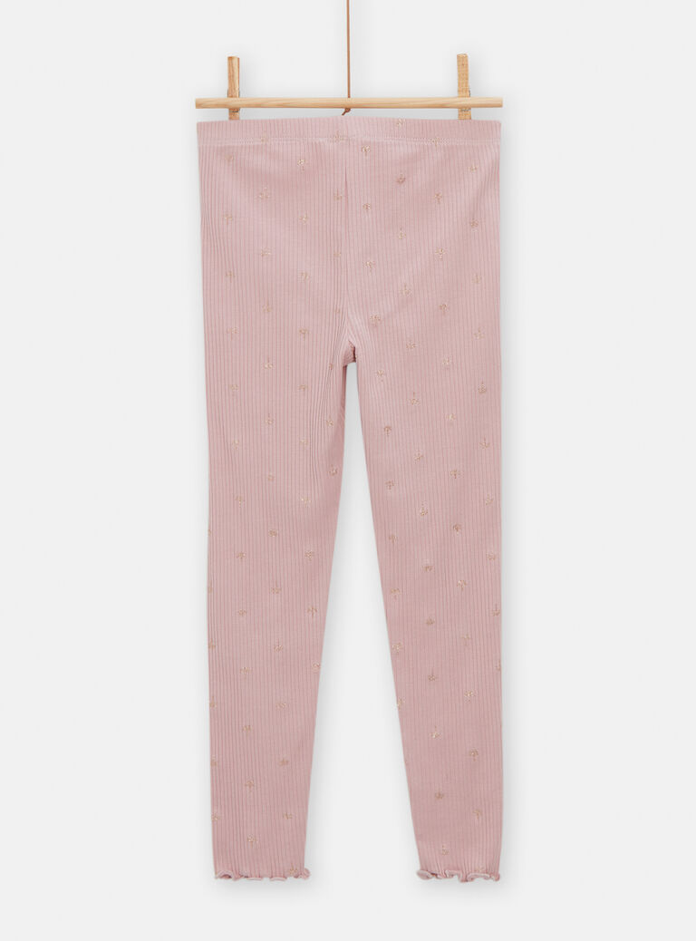 Legging côtelé à motif palmiers pour fille