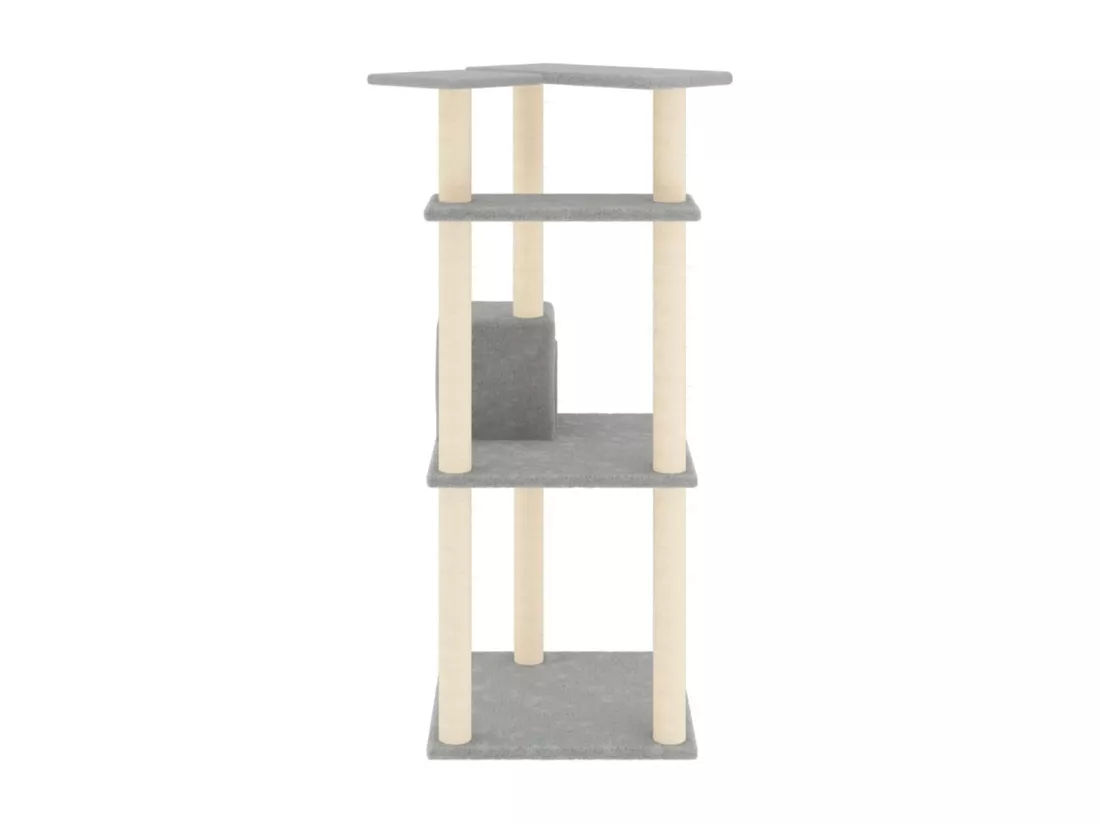 Arbre à chat avec griffoirs en sisal gris clair 123 cm