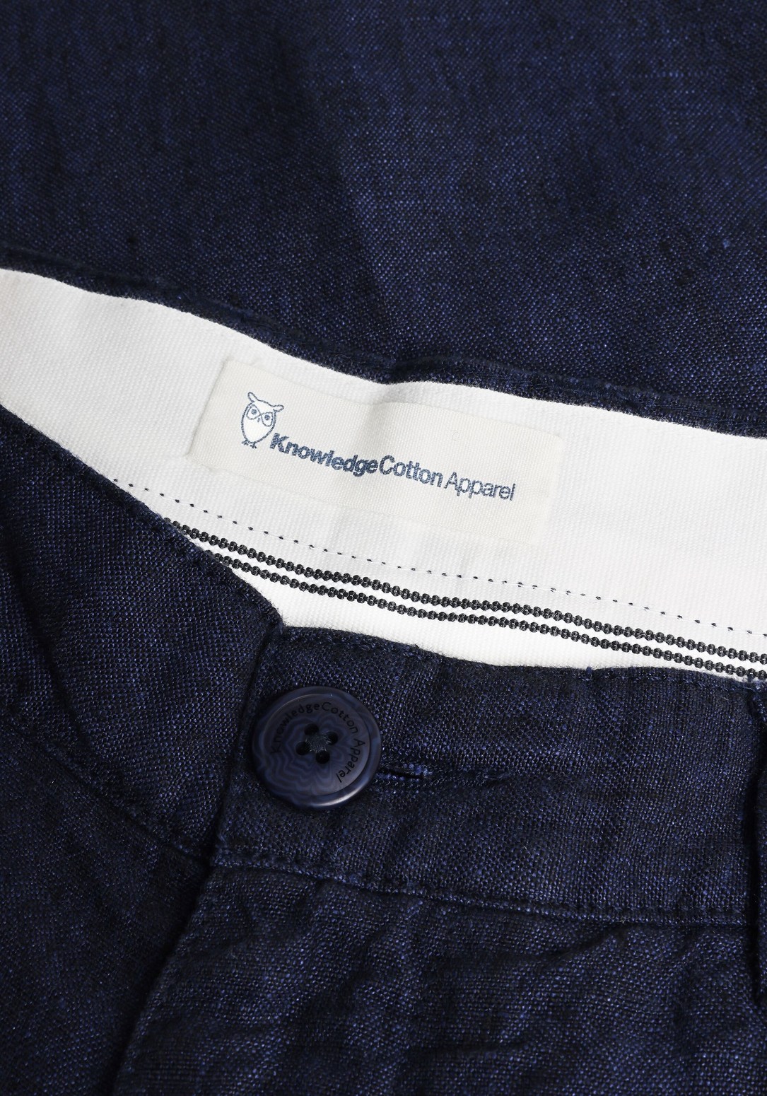Knowledge Cotton Apparel Leinenhose Chuck Regular Linen Pants Yarndyed - Total Eclipse