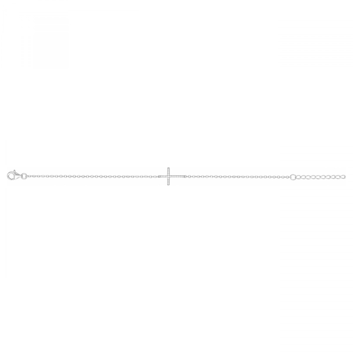 Bracelet souple en Argent avec oxyde de zirconium blanc