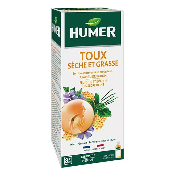 Humer Sirop toux - Miel plantain réglisse dès 8 ans 170ml