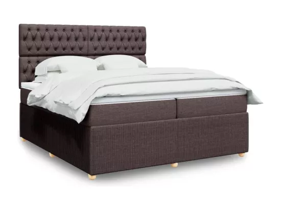 Sommier à lattes de lit avec matelas Marron foncé 200x200 cm