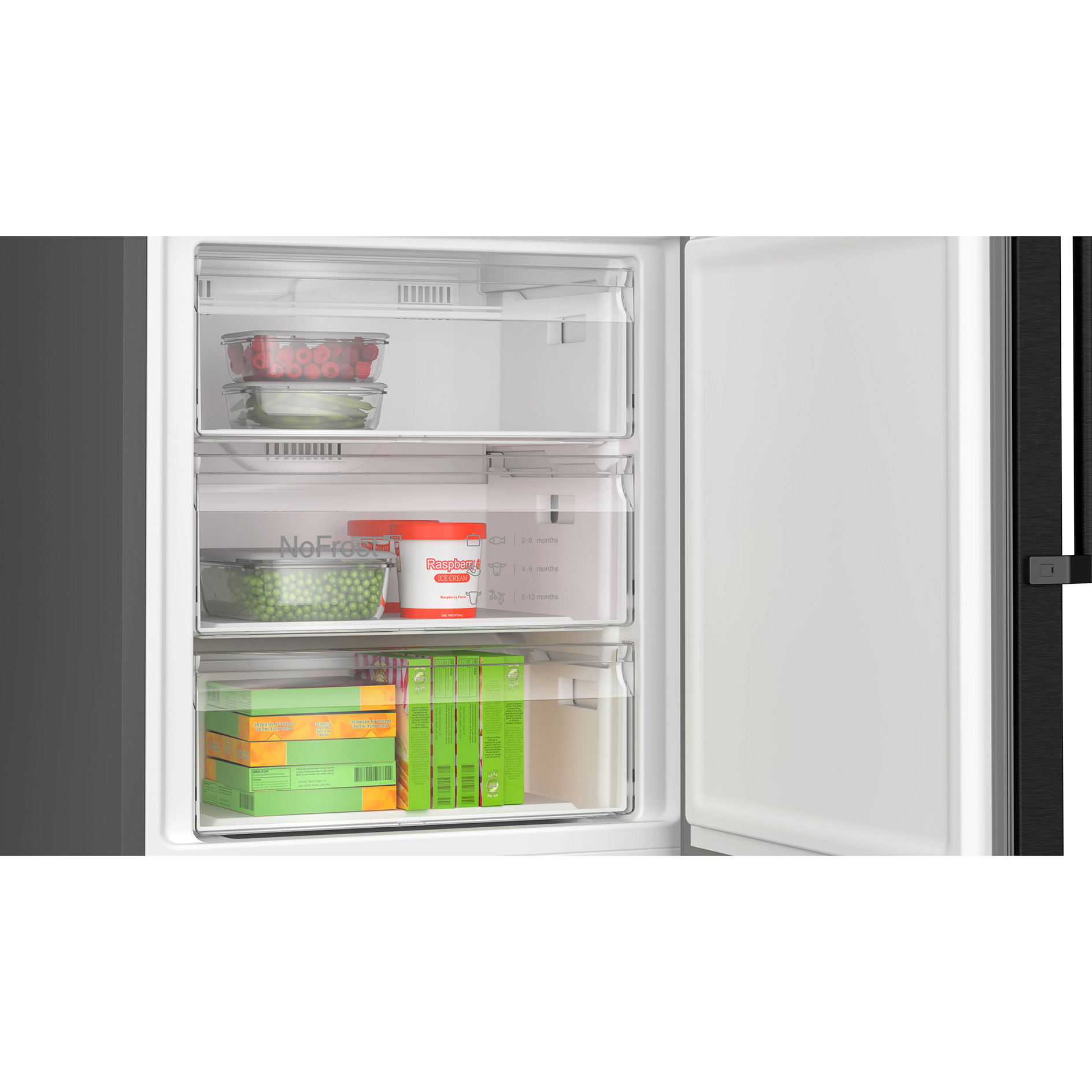 BOSCH Kühl-/Gefrierkombination KGN49VXCT - Edelstahl schwarz - C