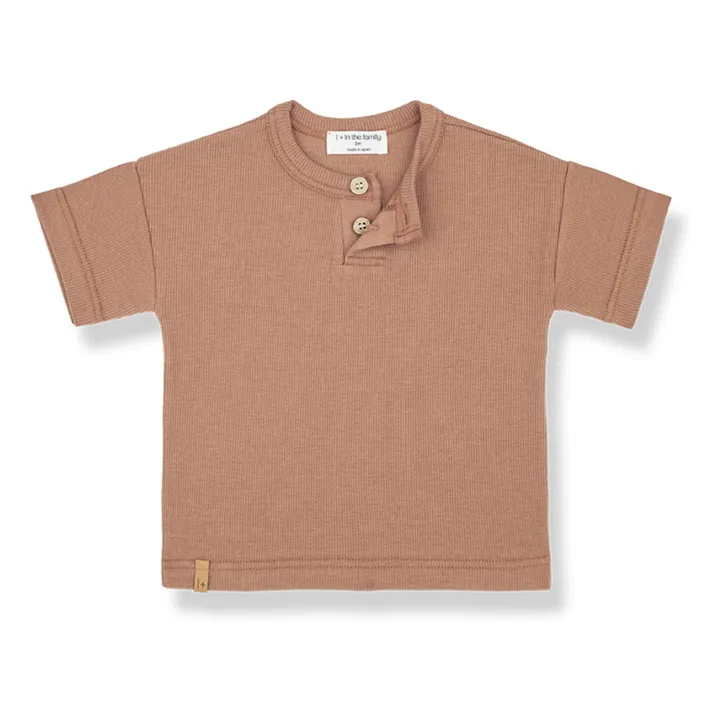 1+ in the family T-shirt Nestore Côtelé | Abricot