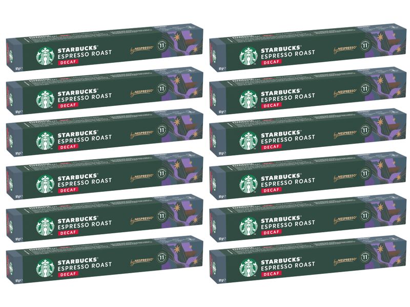Starbucks Kaffeekapseln Decaf Espresso Roast 12 x 10 Stück Kaffeekapseln für Nespresso Maschinen