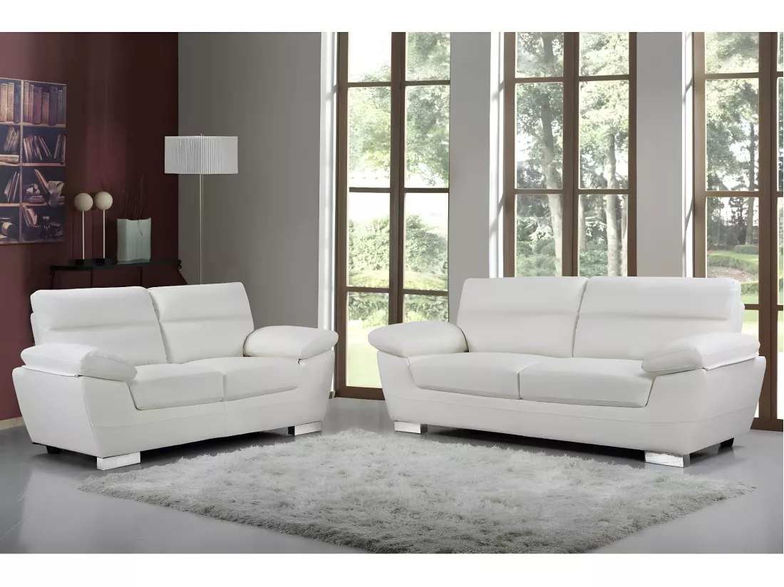 Canapé fixe en cuir reconstitué et PVC 