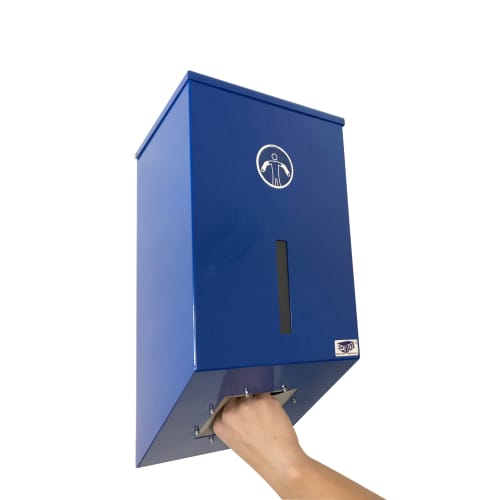 Distributeur mural acier Jurine bleue multi-produits usage unique
