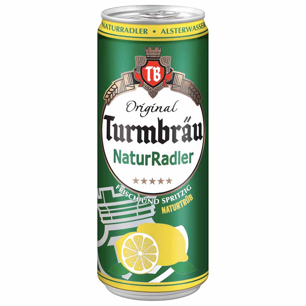 24x Turmbräu Naturradler 0,5L Dosen = 12L Biermischgetränk MHD:29.8.25