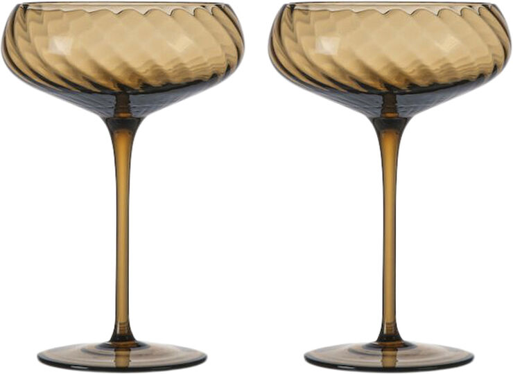 BYON Champagne saucer Opacity 2pcs/set Brown