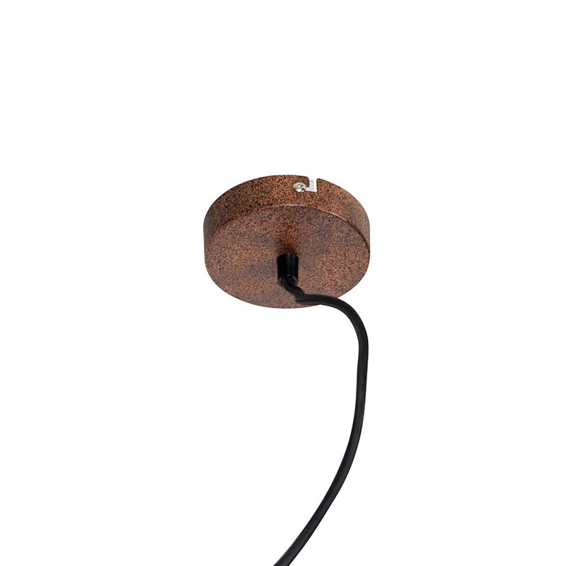 Industriële hanglamp roestbruin met rek 4-lichts - Cage Rack