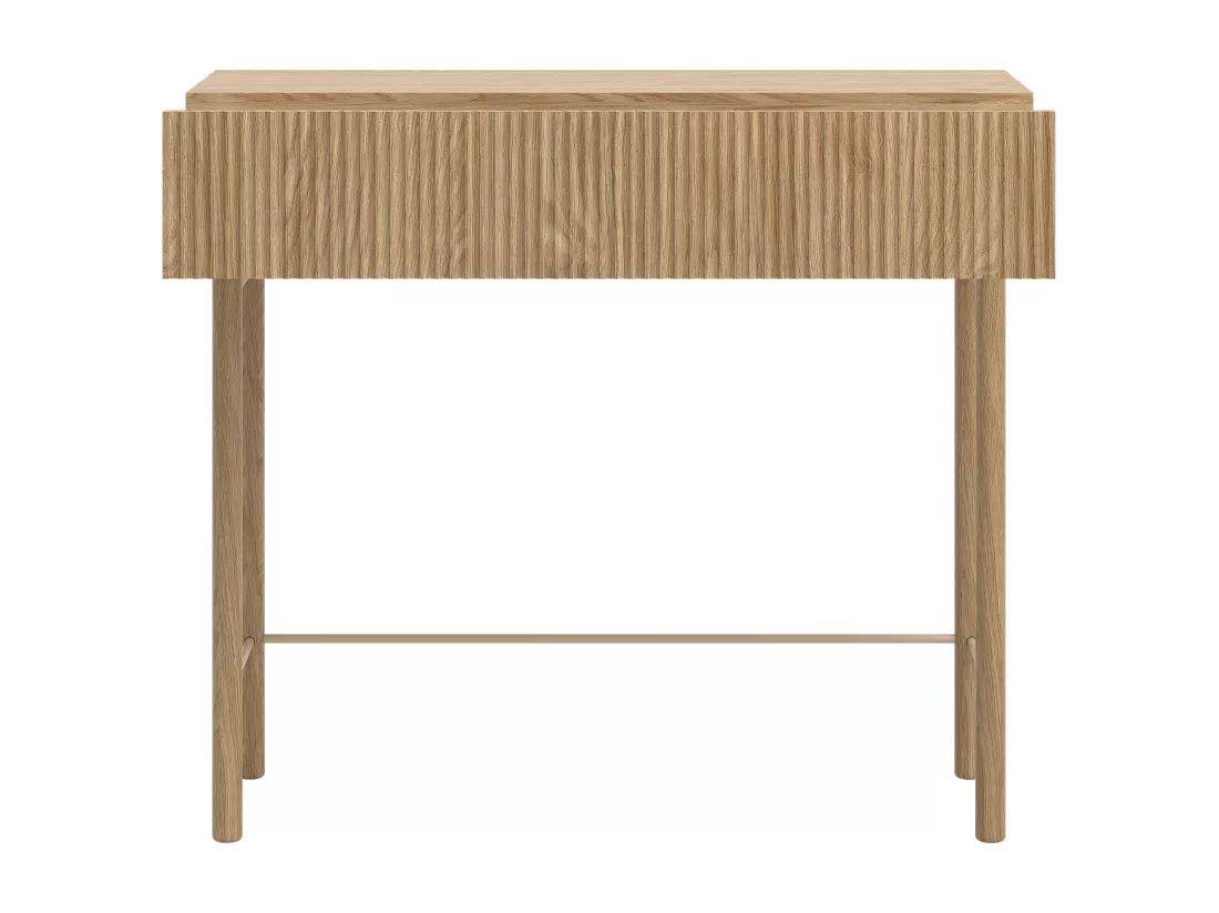 Table console avec tiroir - debout - 90 cm - couleur de bois chêne huilé - NOLIE