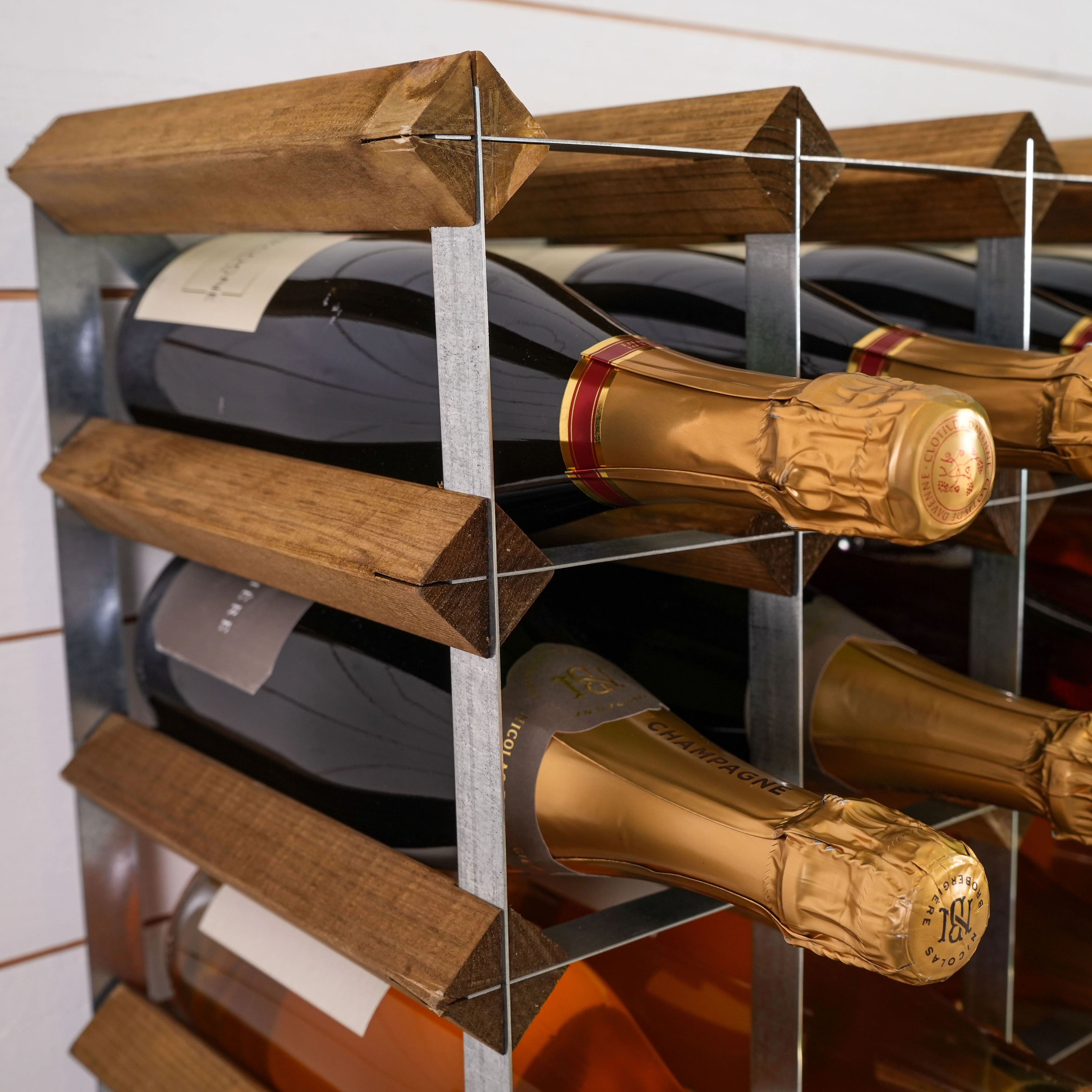 Traditional Wine Rack  Vinreol, 9 flasker - lys eg