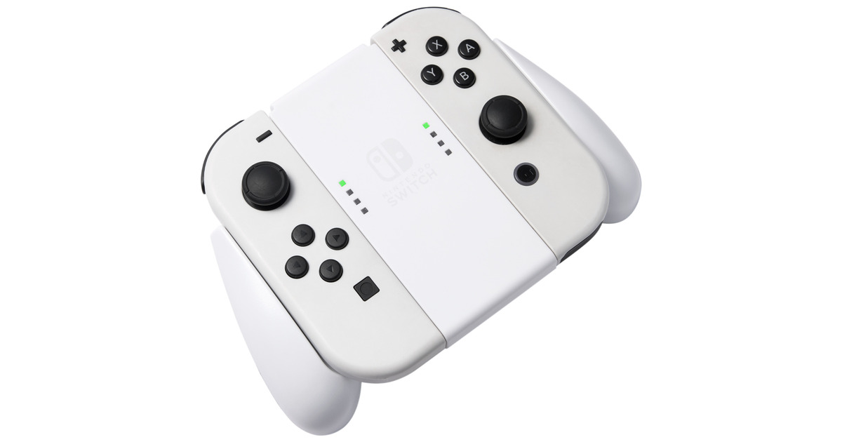 PowerAJoy-Con Comfort Grip for Nintendo Switch - White bevestiging  (Wit)