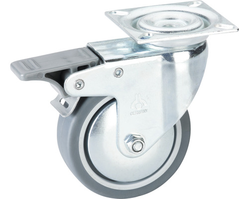 Tarrox transportmaterieel zwenkwiel, vergrendelbaar, tot 55 kg, 100 x 124 x 25 mm