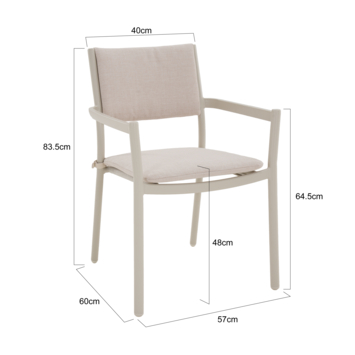KARWEI tuinstoel Enzo beige metaal